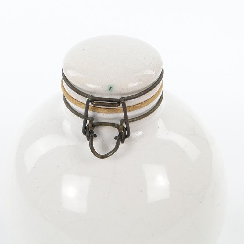 Tea container, white grey ceramic, gold brass, Germany, 1960s. - 390498