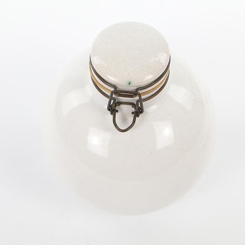 Tea container, white grey ceramic, gold brass, Germany, 1960s. - 390499