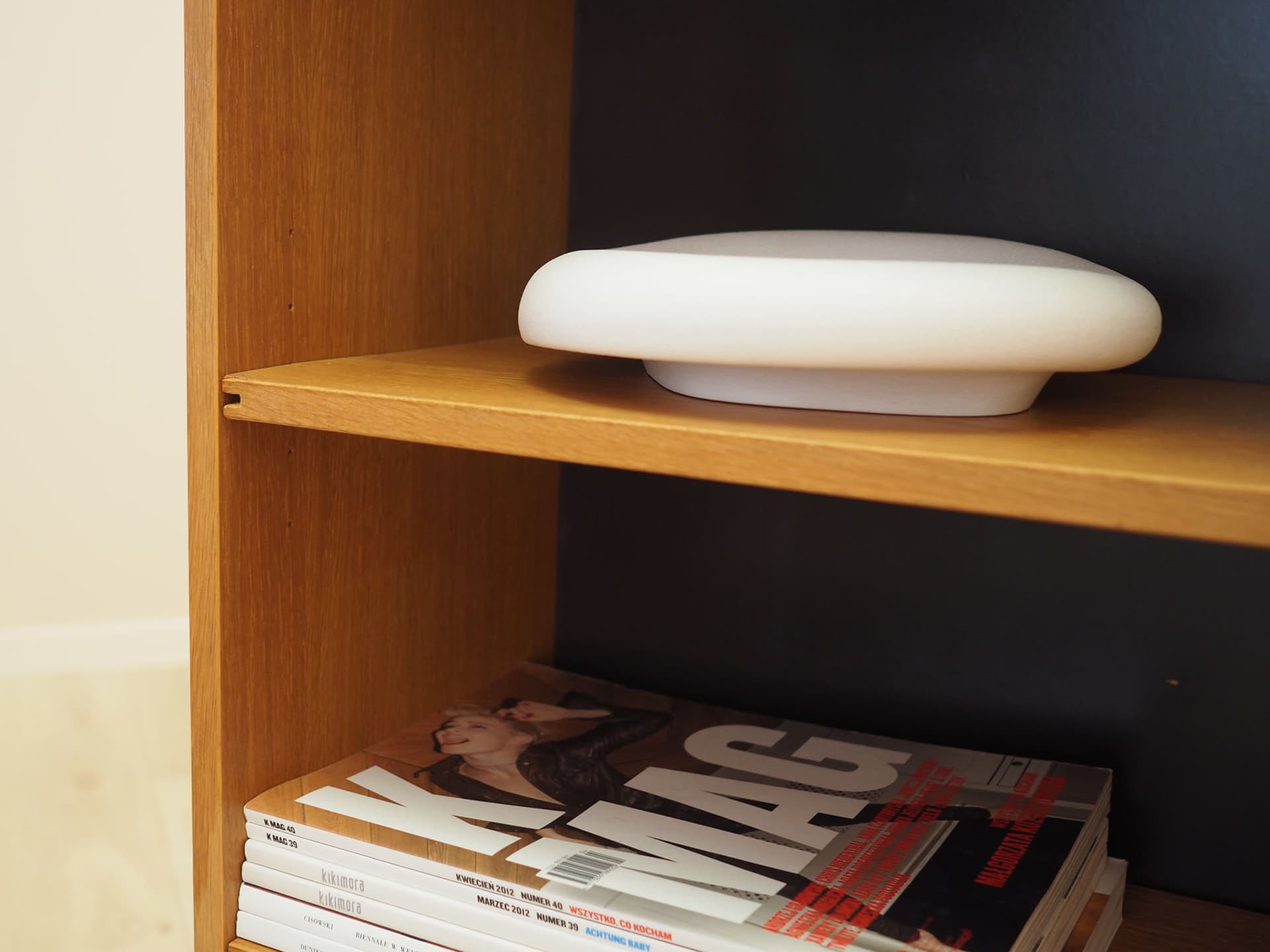 Bookcase Domino Møbler, brown ash, black plywood, Denmark, 1970s. - 390588