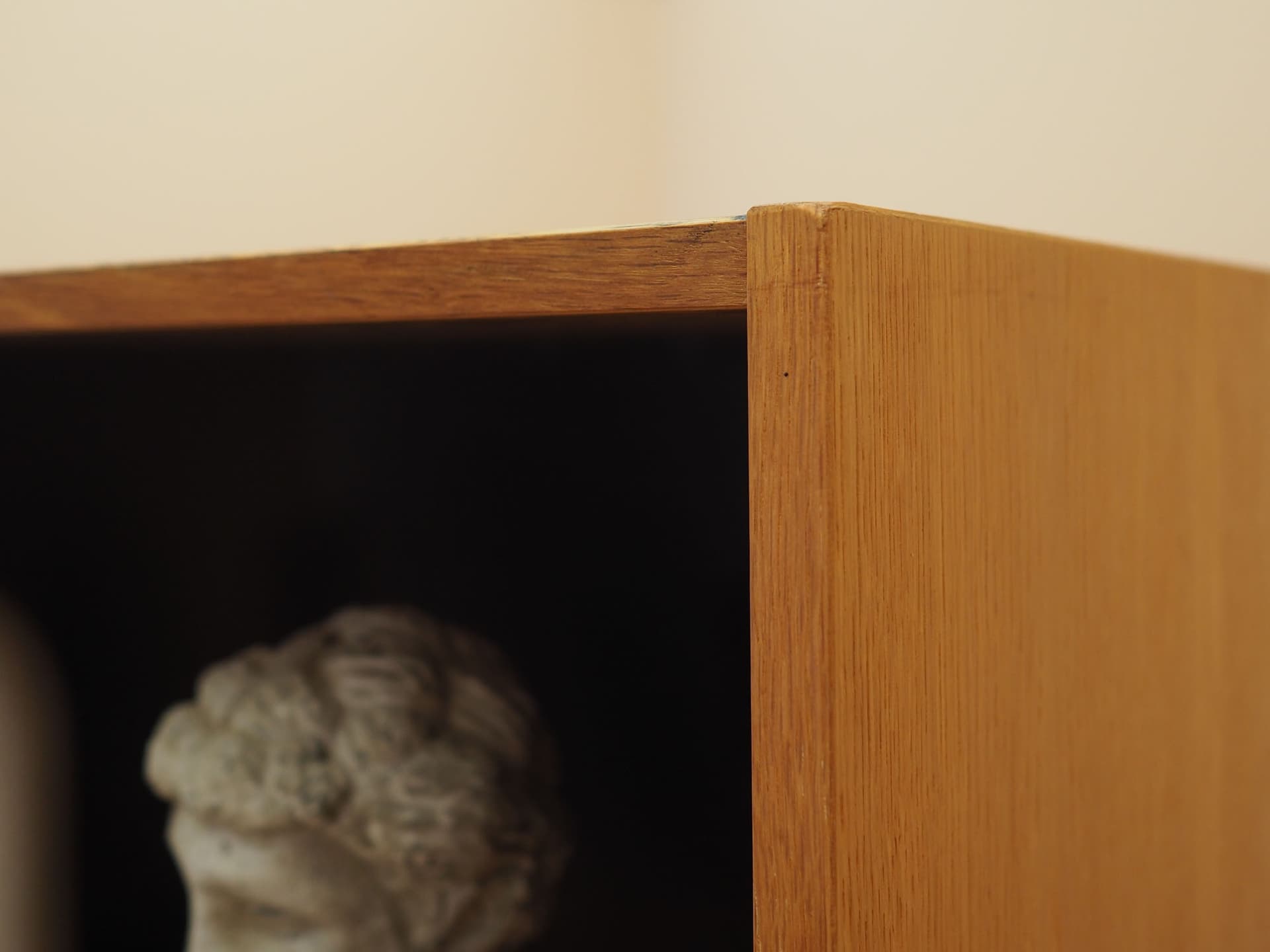 Bookcase Domino Møbler, brown ash, black plywood, Denmark, 1970s. - 390584
