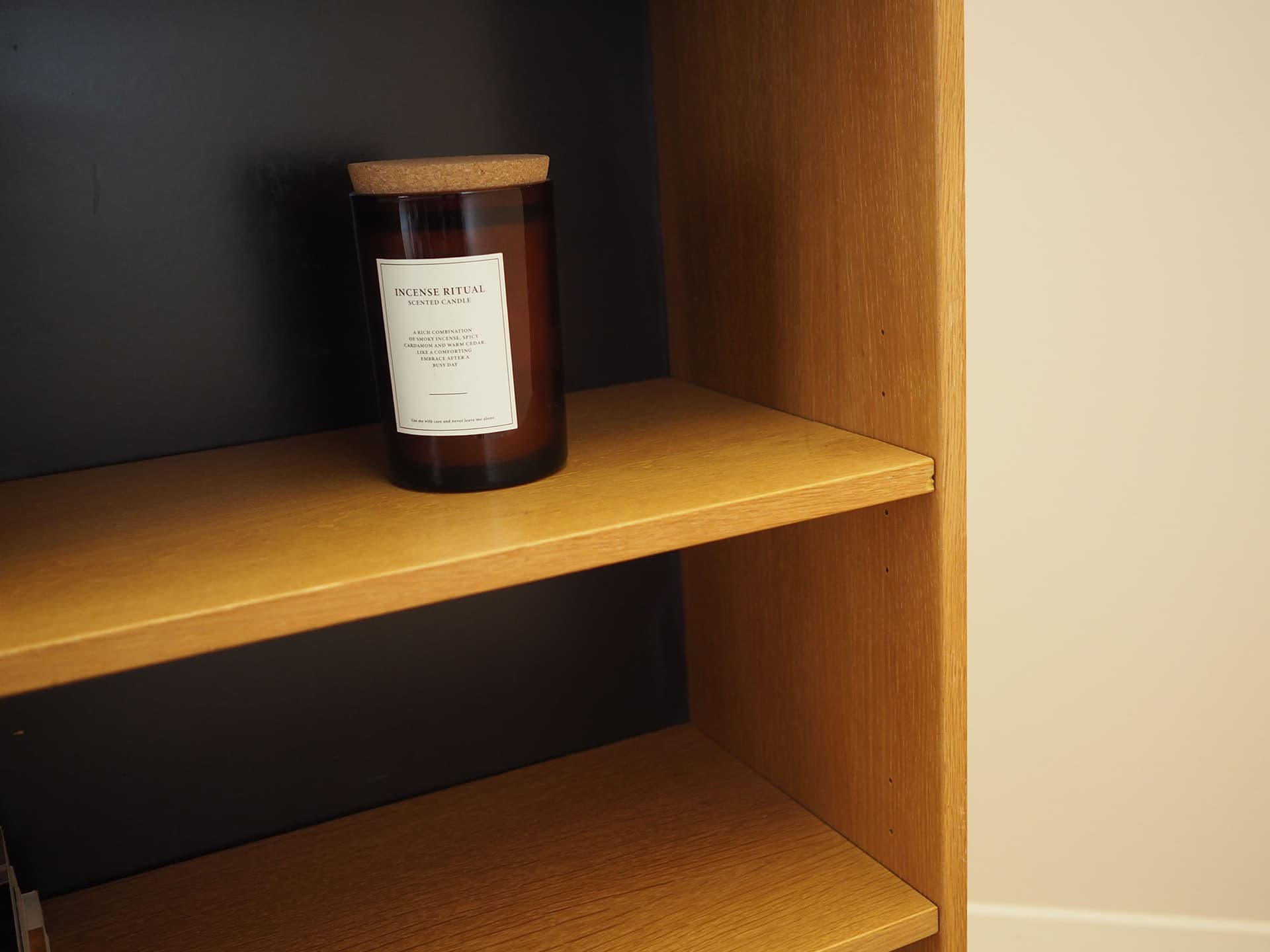 Bookcase Domino Møbler, brown ash, black plywood, Denmark, 1970s. - 390589
