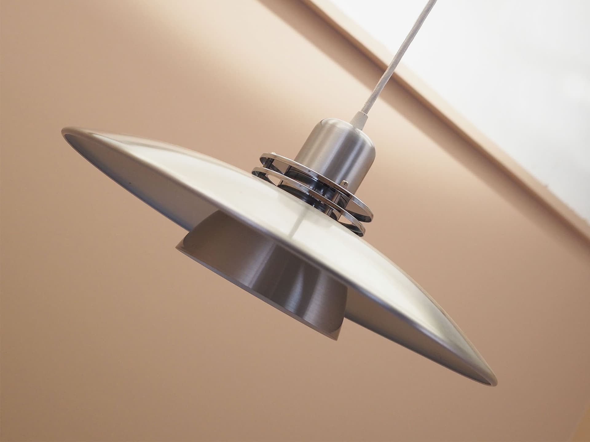 Pendant Lamp, silver metal, Denmark, 1970s. - 390616