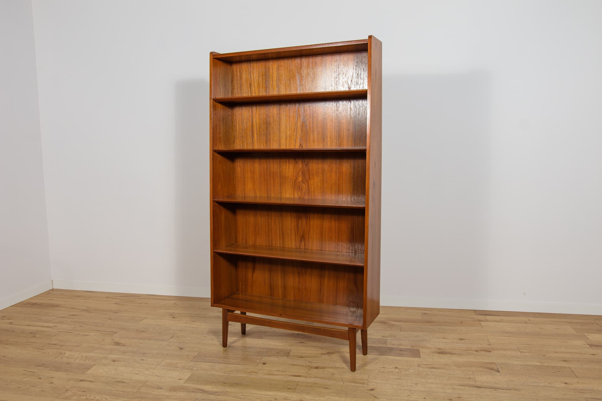 Bookcase, brown teak, by J. Sorth, Bornholms Møbelfabrik, Denmark, 1960s. - 390636