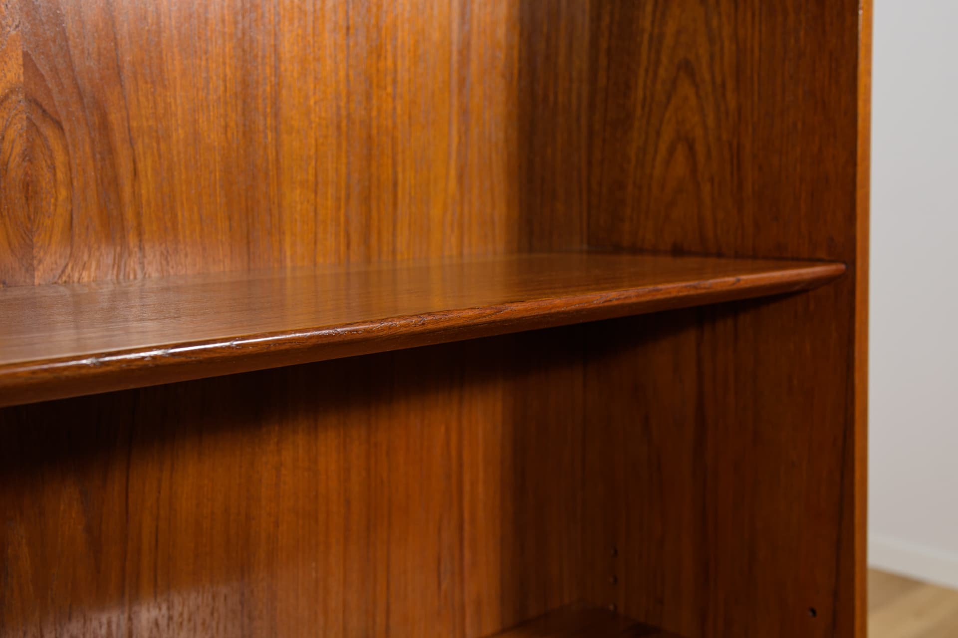 Bookcase, brown teak, by J. Sorth, Bornholms Møbelfabrik, Denmark, 1960s. - 390642