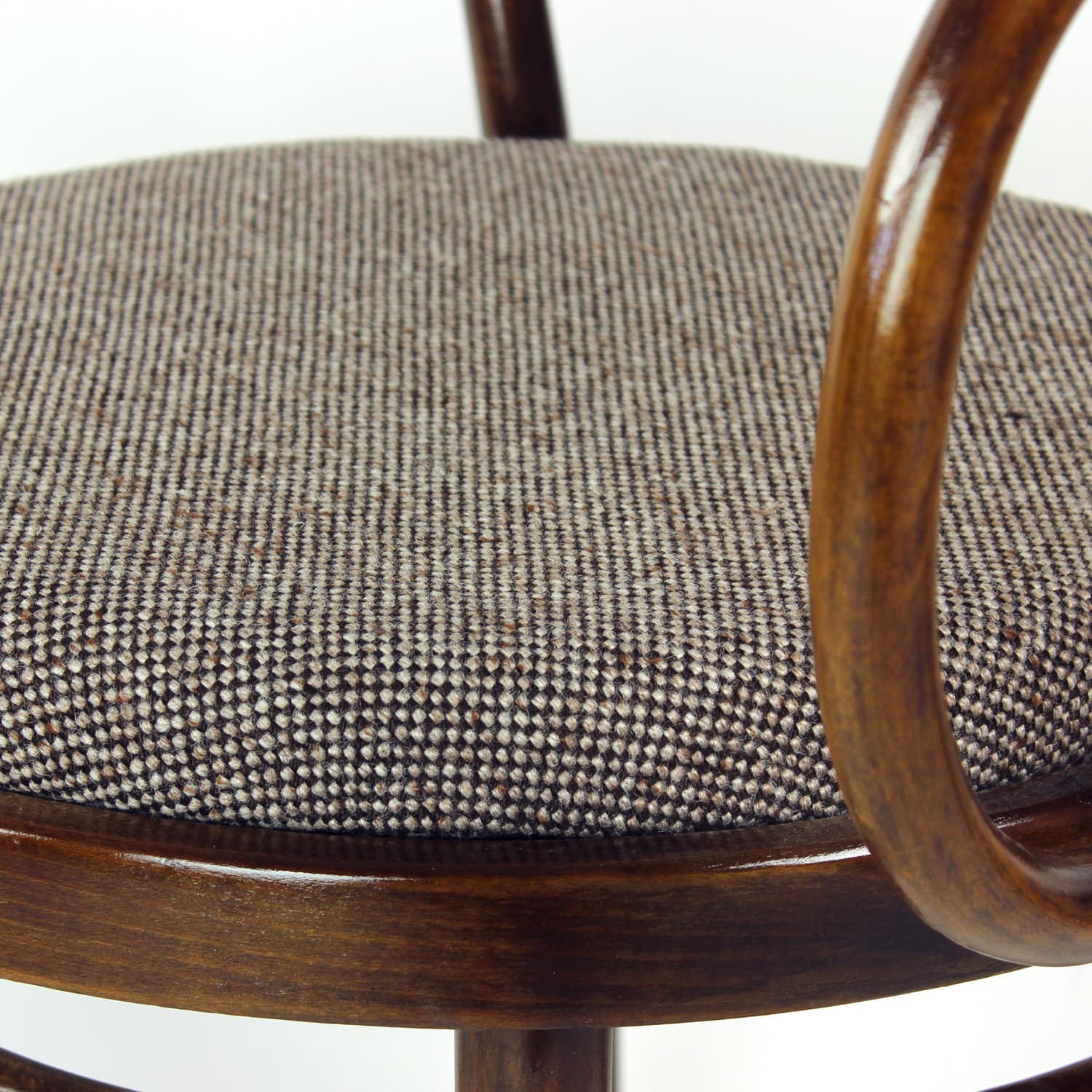 Armchair No. 30, brown beech, grey wool, TON, Czechoslovakia, 1960s - 390667