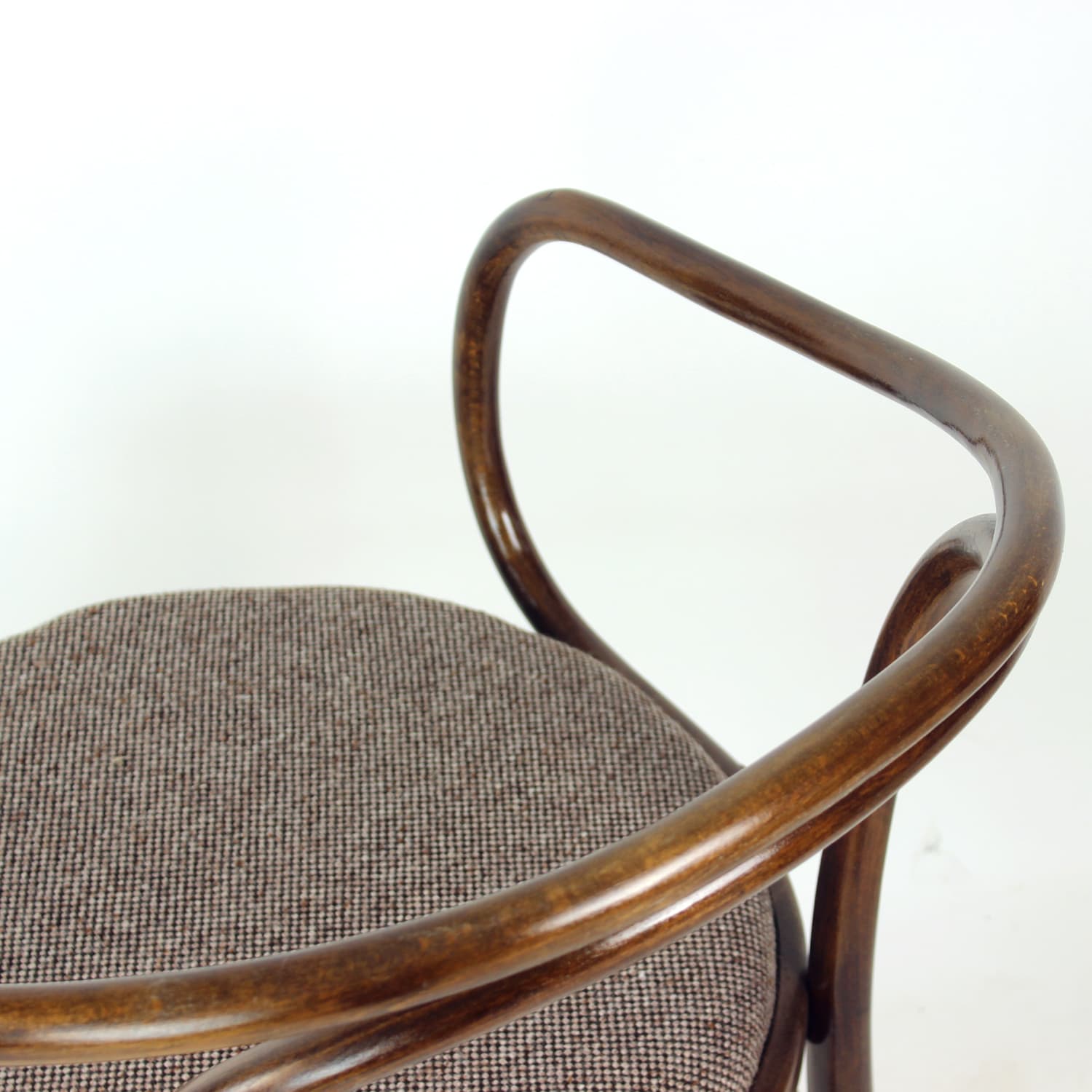 Armchair No. 30, brown beech, grey wool, TON, Czechoslovakia, 1960s - 390670
