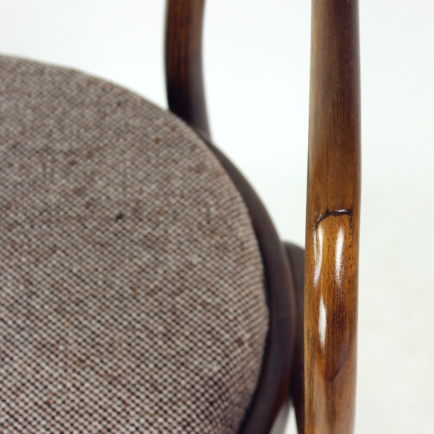 Armchair No. 30, brown beech, grey wool, TON, Czechoslovakia, 1960s - 390665