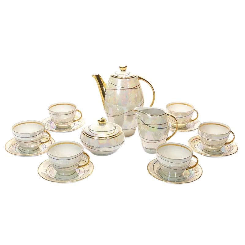 Ivory White 'Joanna' Mocha Set, by W. Potacki for Karolina, Poland, 1960s