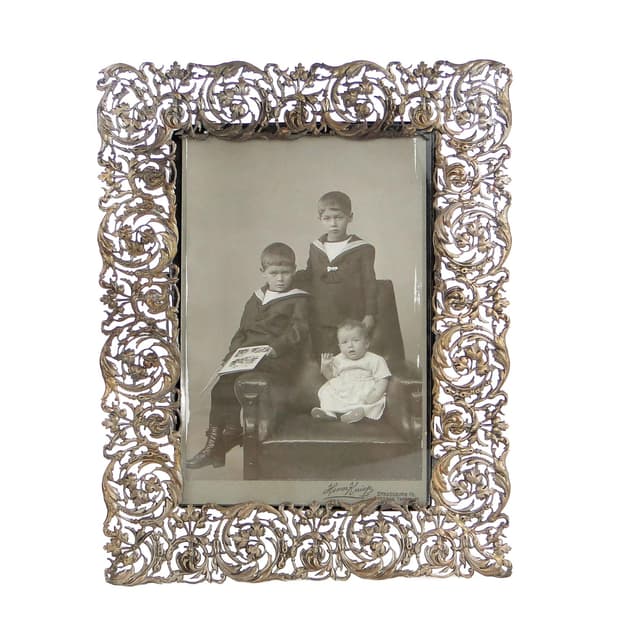 Standing photo frame, silver, brass, Poland, 19th c. - DIMENSION