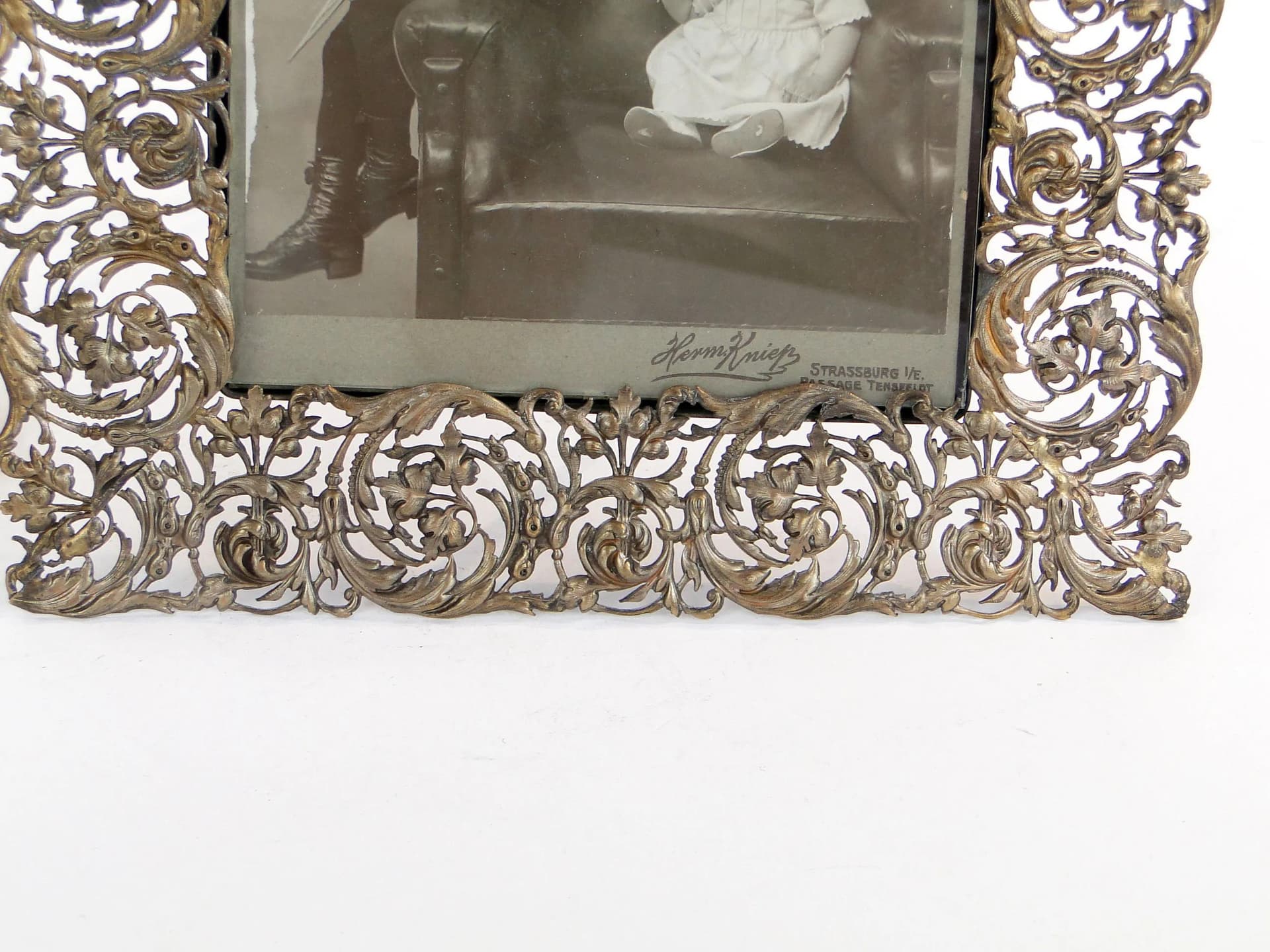 Standing photo frame, silver, brass, Poland, 19th c. - 28906