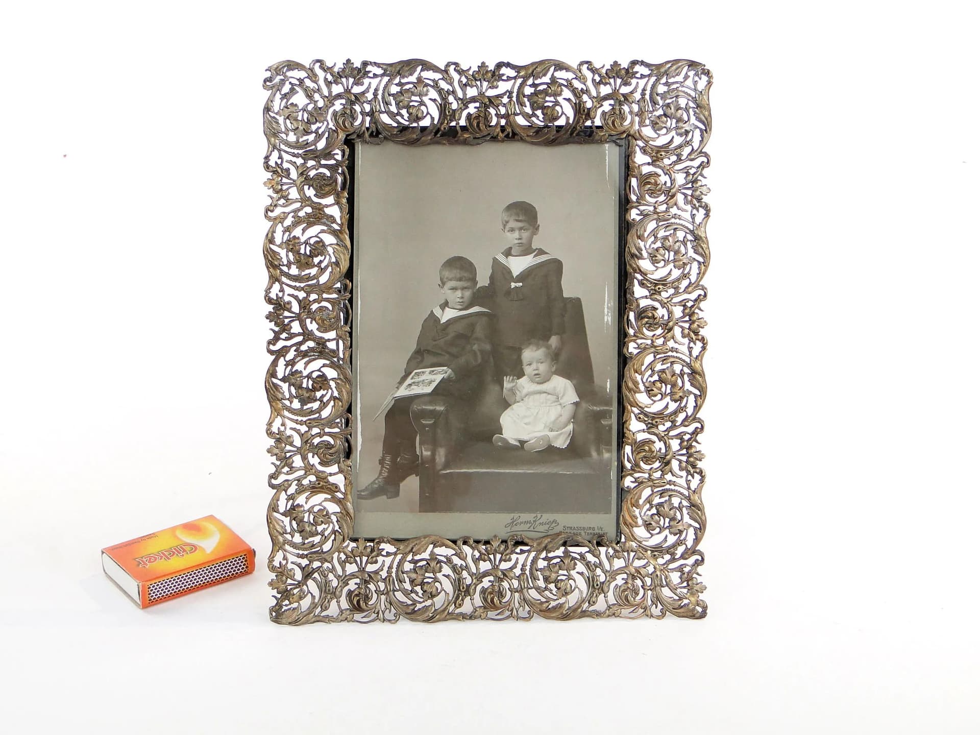 Standing photo frame, silver, brass, Poland, 19th c. - 28905