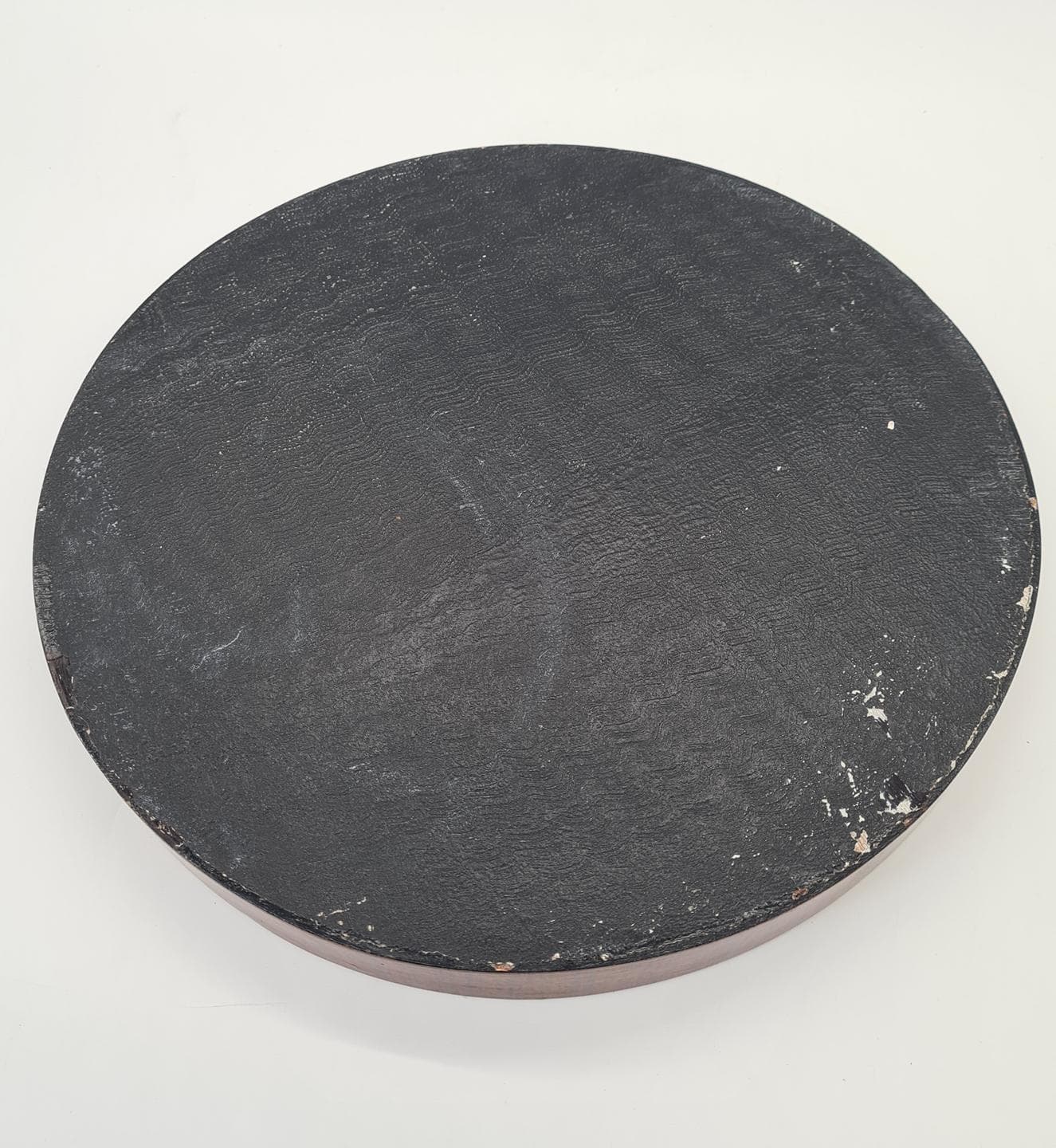 Round Tray Art Deco, brown wood, metal, Europe, 1930s - 391207