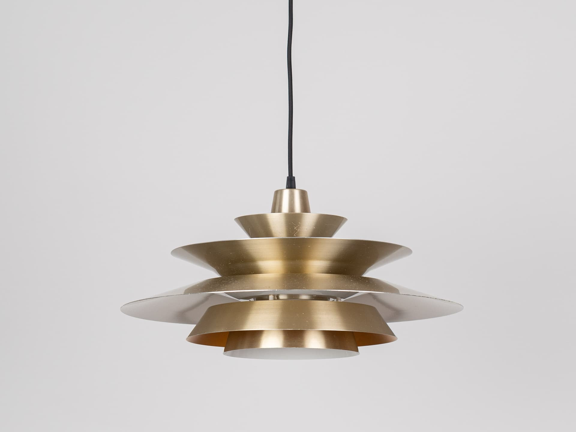 Pendant Lamp Trava, gold, metal, by C. Thore, Granhaga Metallindustri, Sweden, 1960s. - 391226