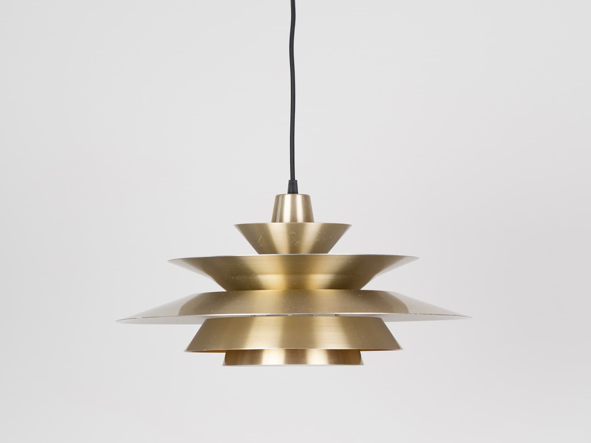 Pendant Lamp Trava, gold, metal, by C. Thore, Granhaga Metallindustri, Sweden, 1960s. - 391223
