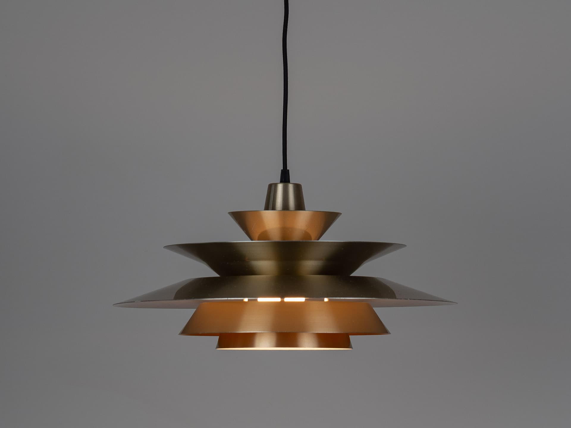 Pendant Lamp Trava, gold, metal, by C. Thore, Granhaga Metallindustri, Sweden, 1960s. - 391224