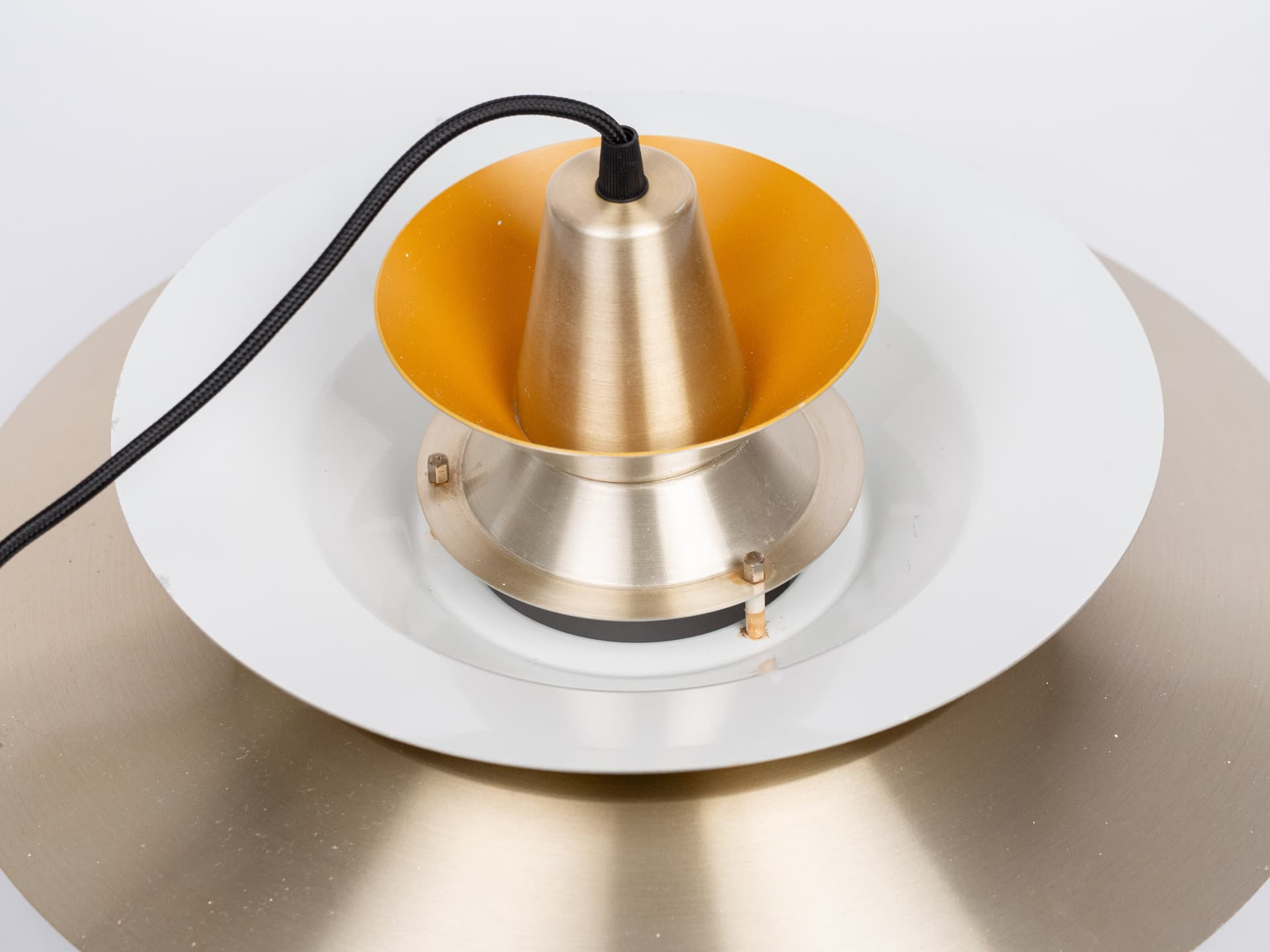Pendant Lamp Trava, gold, metal, by C. Thore, Granhaga Metallindustri, Sweden, 1960s. - 391232