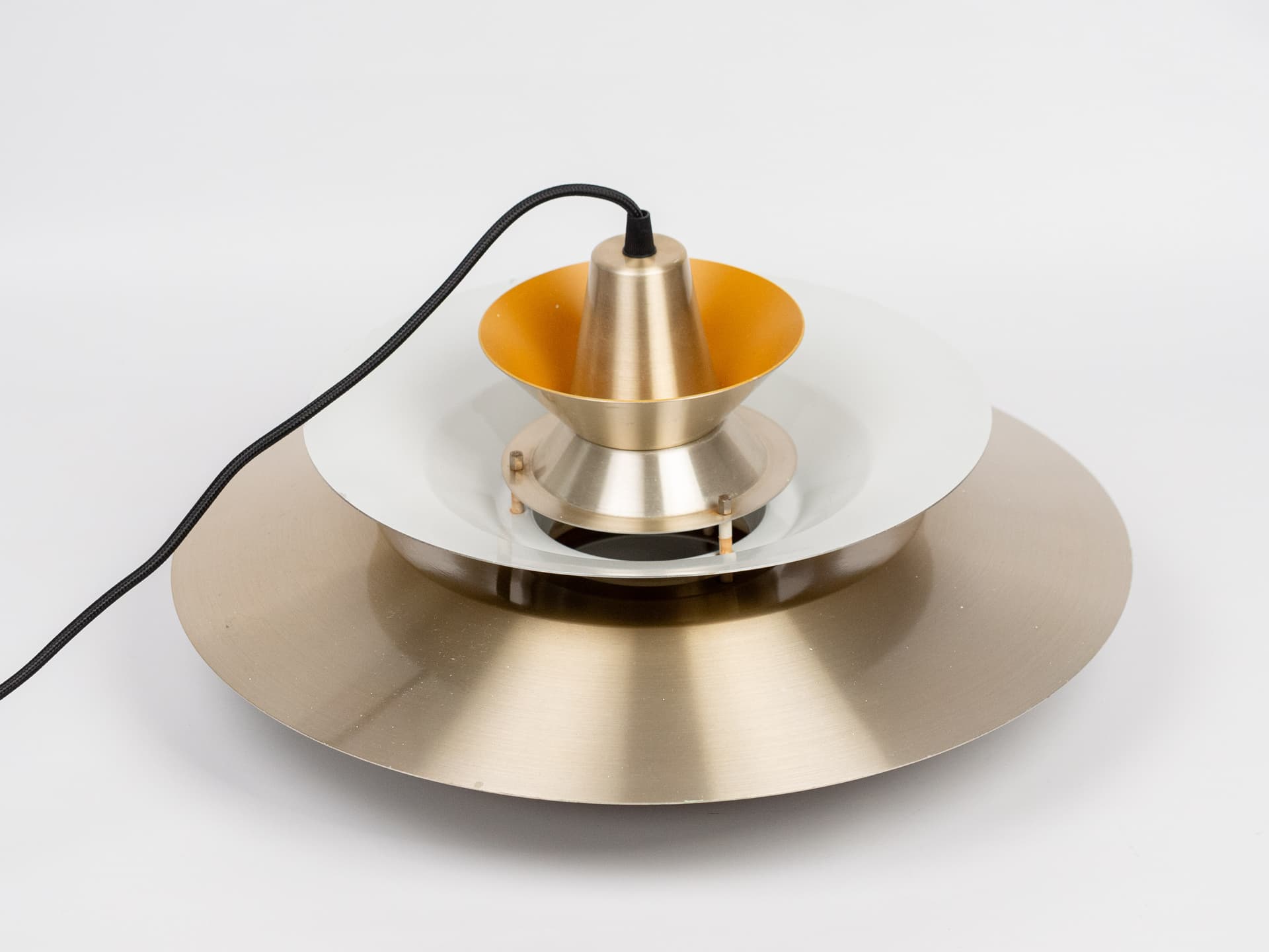 Pendant Lamp Trava, gold, metal, by C. Thore, Granhaga Metallindustri, Sweden, 1960s. - 391227