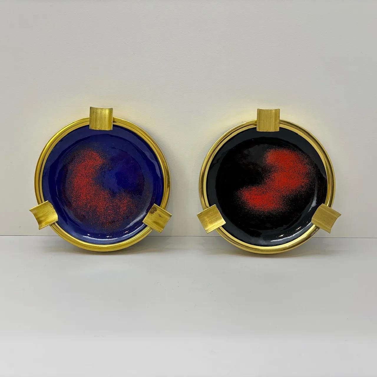 Popielnica, niebieski, mosiądz stal, Niemcy, lata 70. - 28861