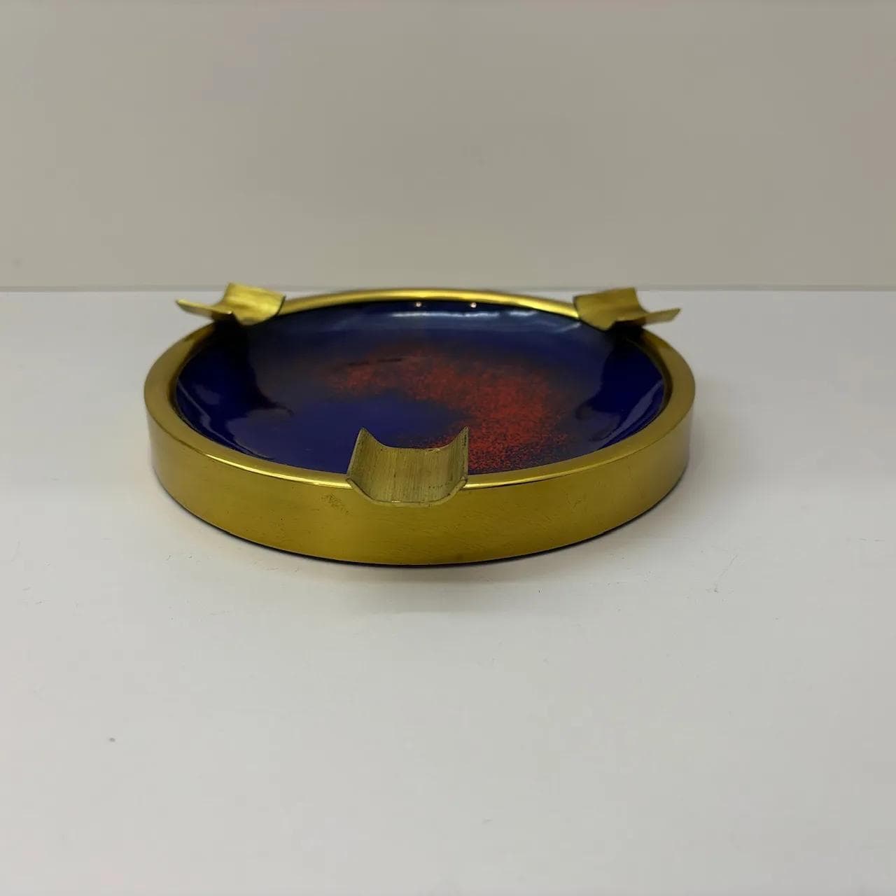 Popielnica, niebieski, mosiądz stal, Niemcy, lata 70. - 28855