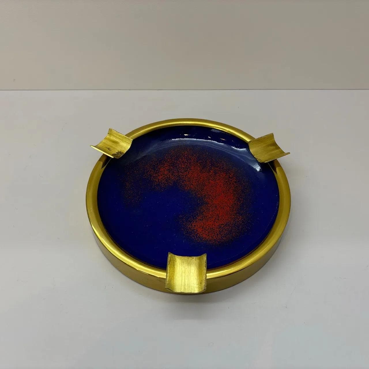 Popielnica, niebieski, mosiądz stal, Niemcy, lata 70. - 28856