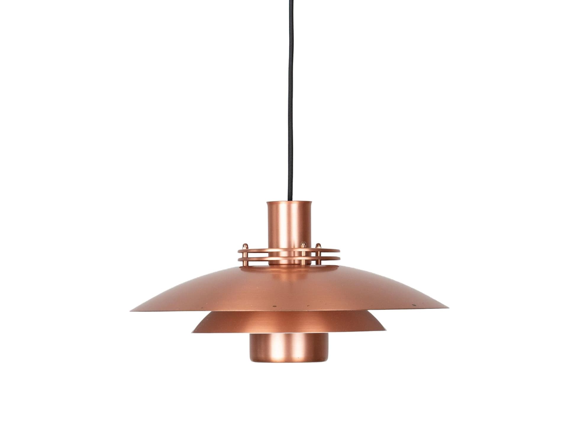 Pendant lamp, Form Light, copper, aluminium, Denmark, 1980s.