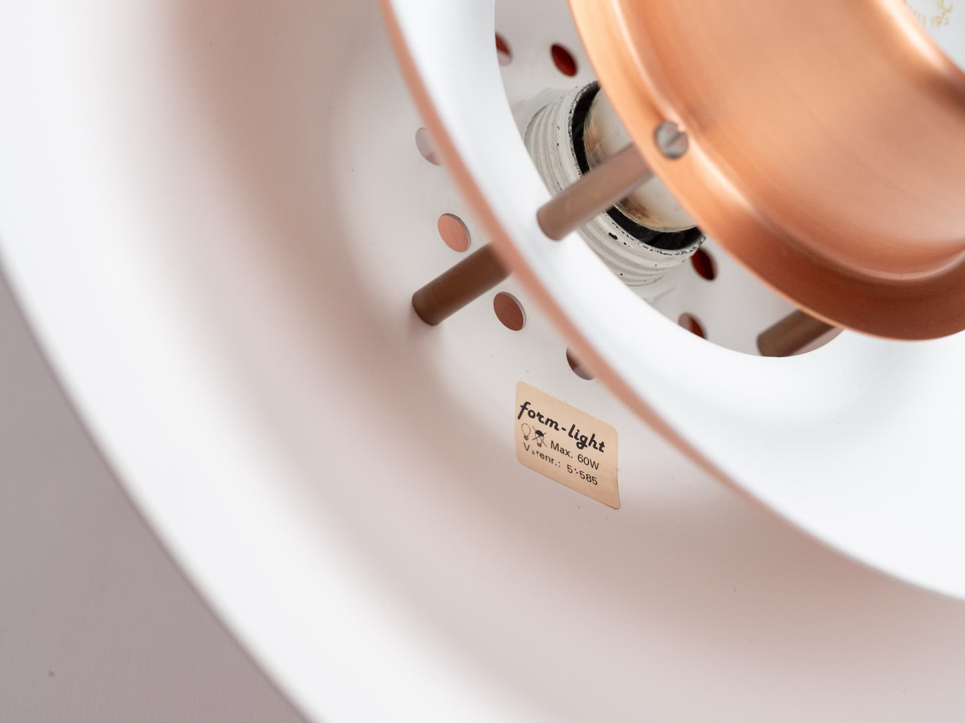 Pendant lamp, Form Light, copper, aluminium, Denmark, 1980s. - 391256
