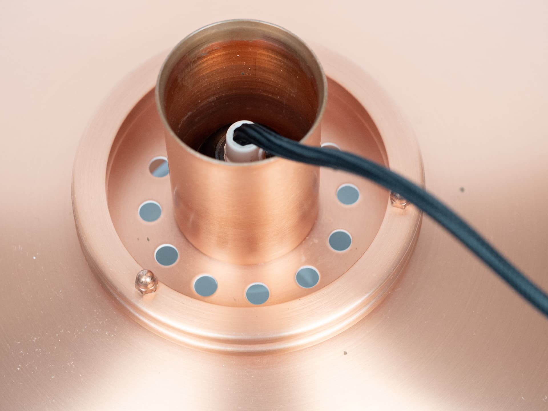 Pendant lamp, Form Light, copper, aluminium, Denmark, 1980s. - 391257