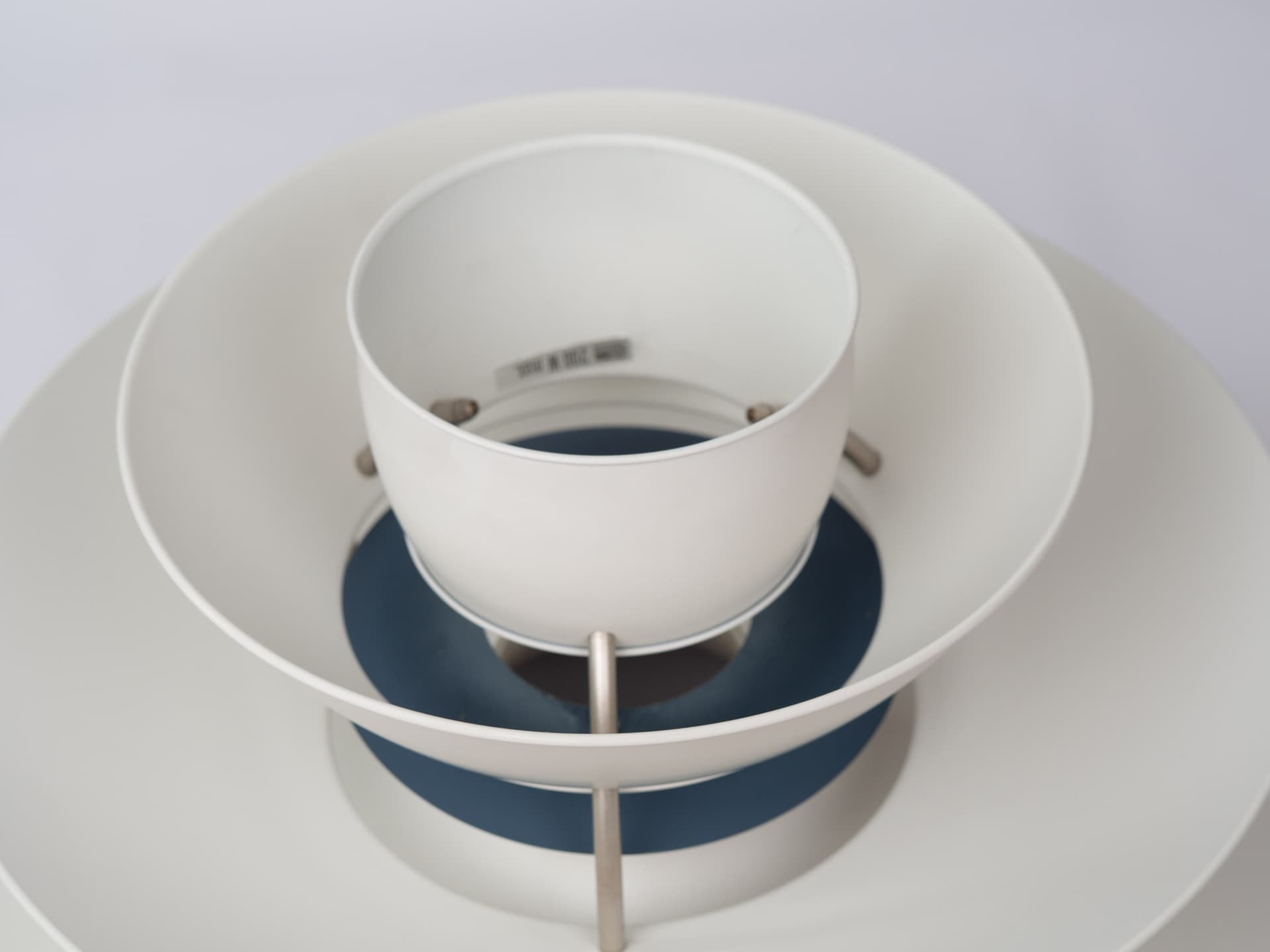 Pendant lamp PH 5-4 1/2 Charlottenborg, white metal, by P. Henningsen, Louis Poulsen, Denmark, 1970s. - 391280