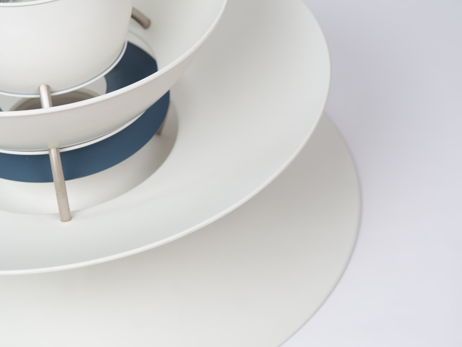 Pendant lamp PH 5-4 1/2 Charlottenborg, white metal, by P. Henningsen, Louis Poulsen, Denmark, 1970s. - 391279