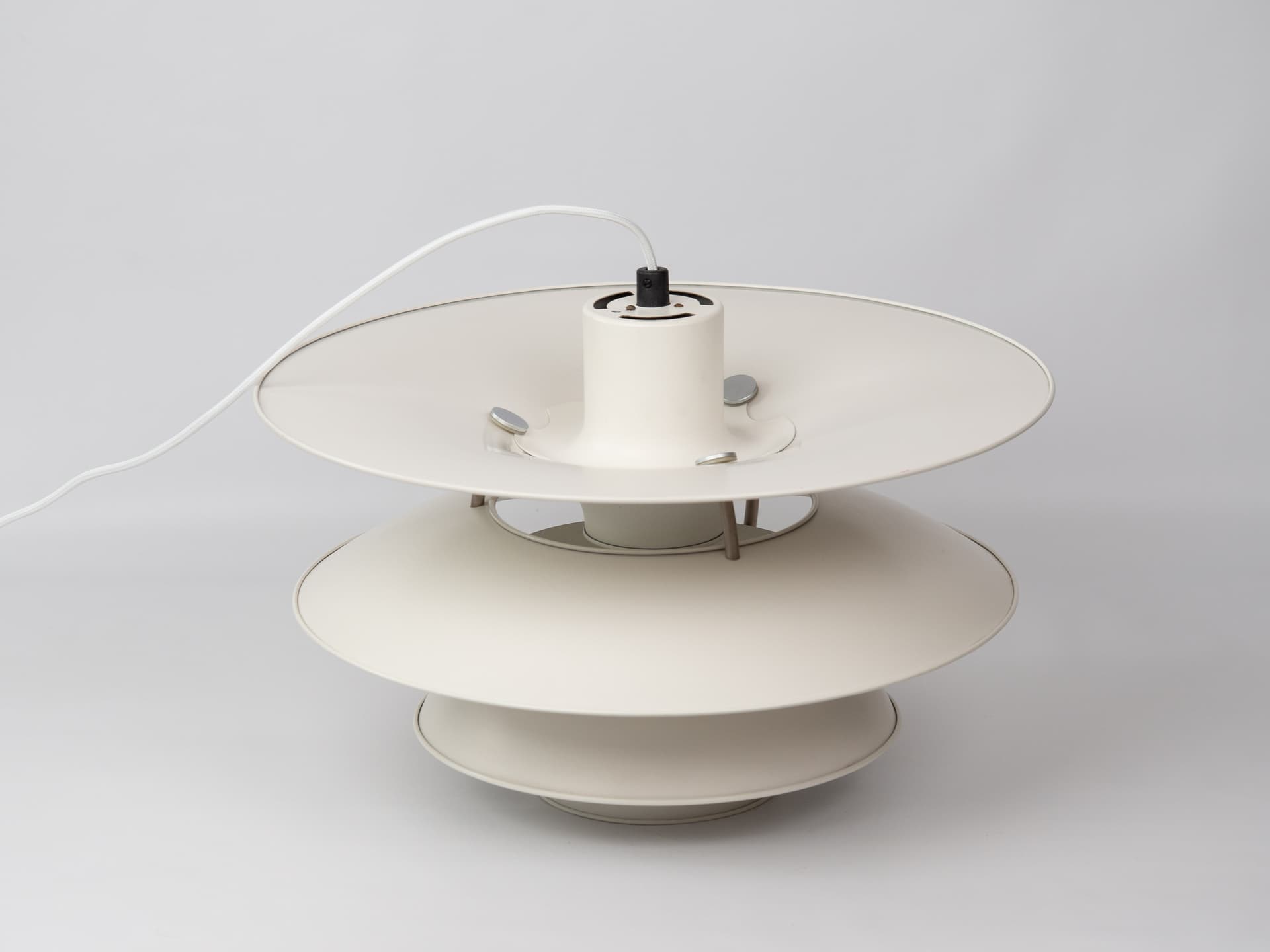Pendant lamp PH 5-4 1/2 Charlottenborg, white metal, by P. Henningsen, Louis Poulsen, Denmark, 1970s. - 391274
