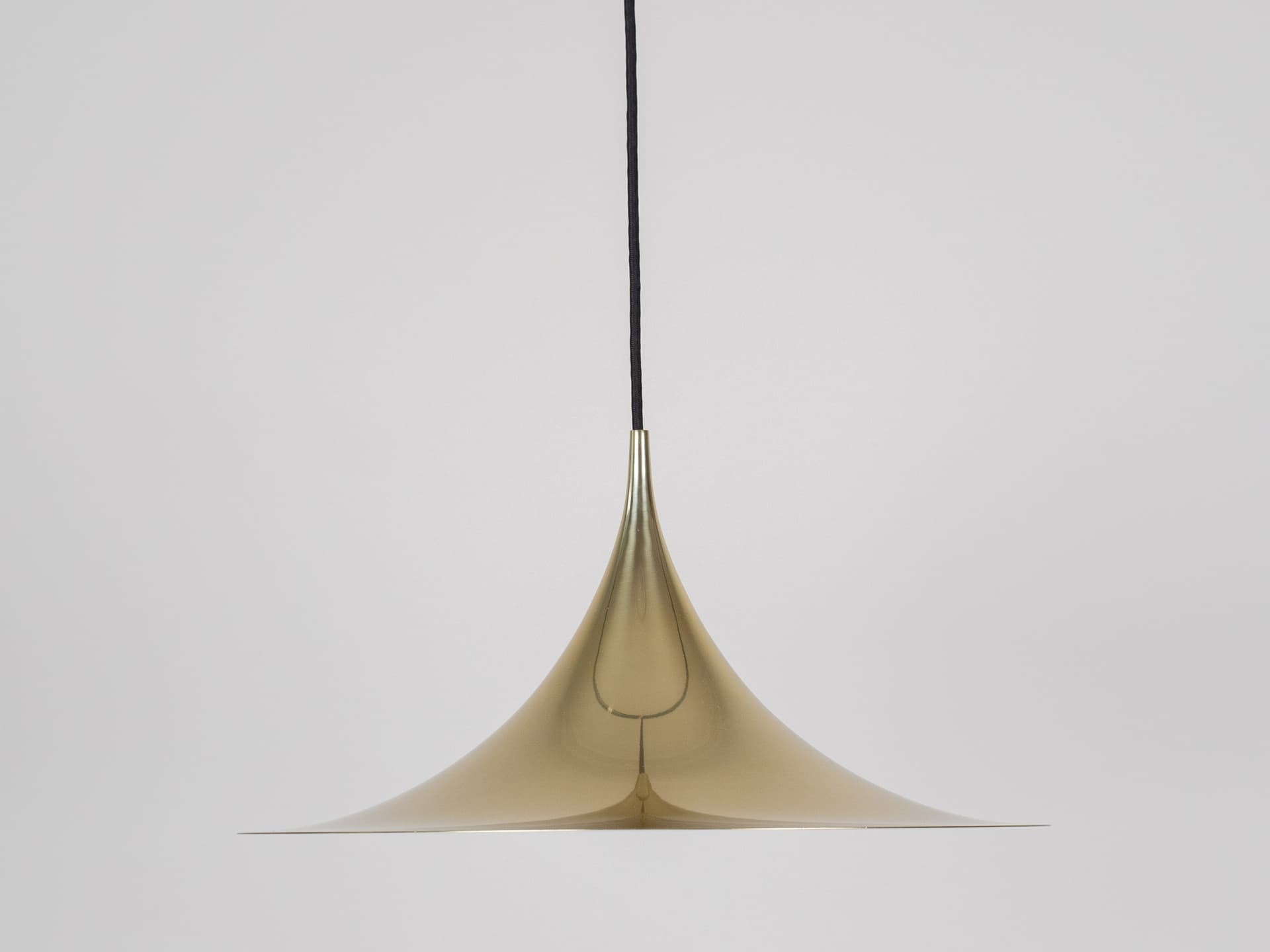 Pendant lamp Semi, gold aluminium, by C. Bonderup, T. Thorup, Fog & Mørup, Denmark, 1960s. - 391357