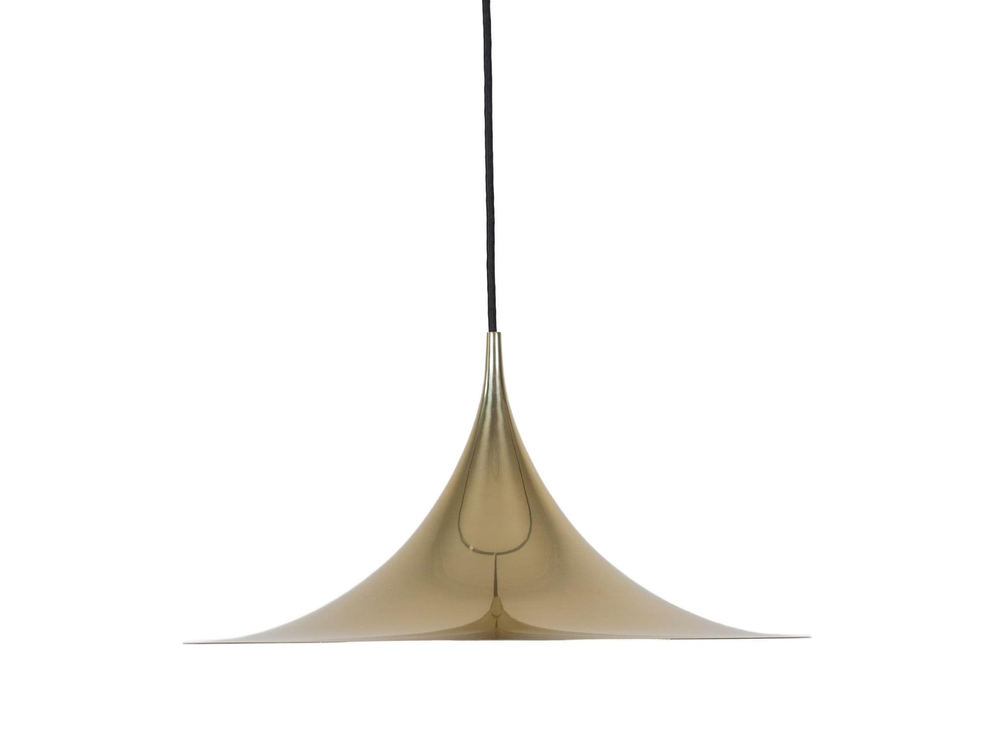 Pendant lamp Semi, gold aluminium, by C. Bonderup, T. Thorup, Fog & Mørup, Denmark, 1960s.
