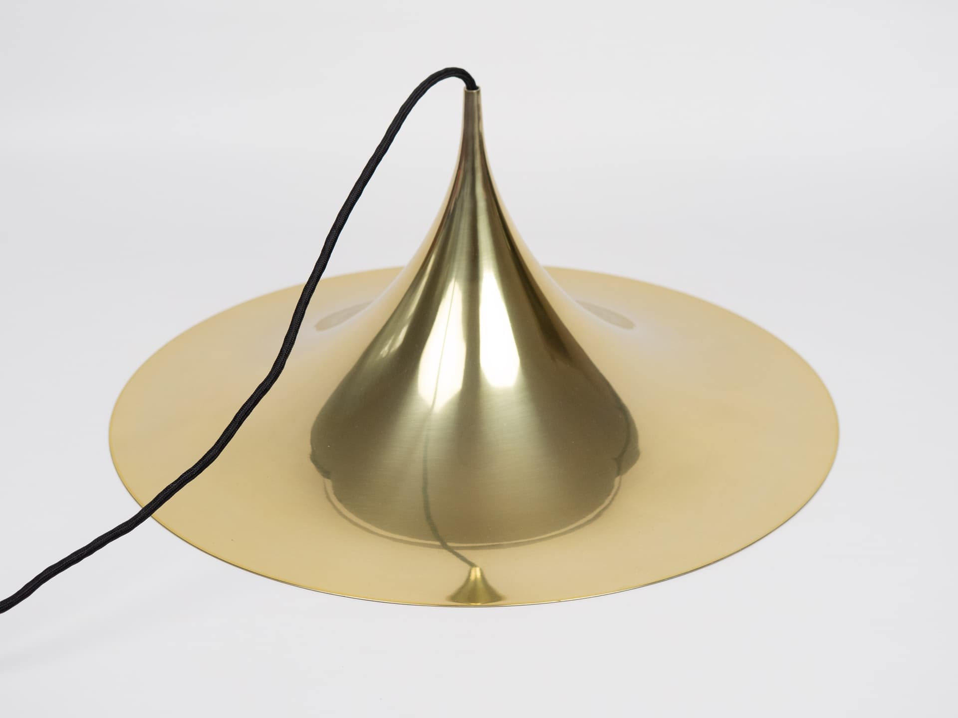 Pendant lamp Semi, gold aluminium, by C. Bonderup, T. Thorup, Fog & Mørup, Denmark, 1960s. - 391362