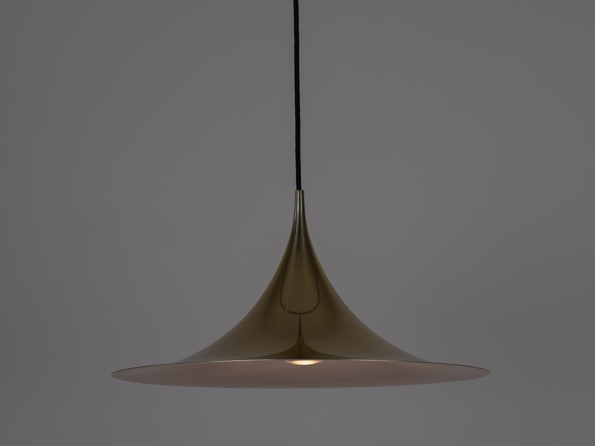 Pendant lamp Semi, gold aluminium, by C. Bonderup, T. Thorup, Fog & Mørup, Denmark, 1960s. - 391358