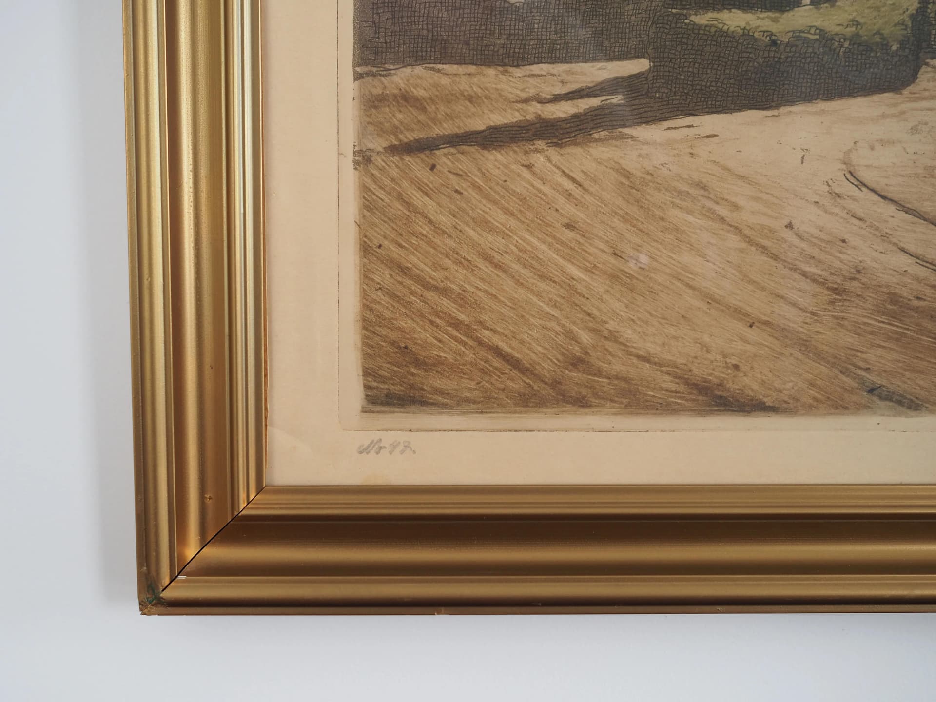 Obraz Wiatrak, skandynawski, beżowy, drewno, Szwecja, lata 70. - 28976