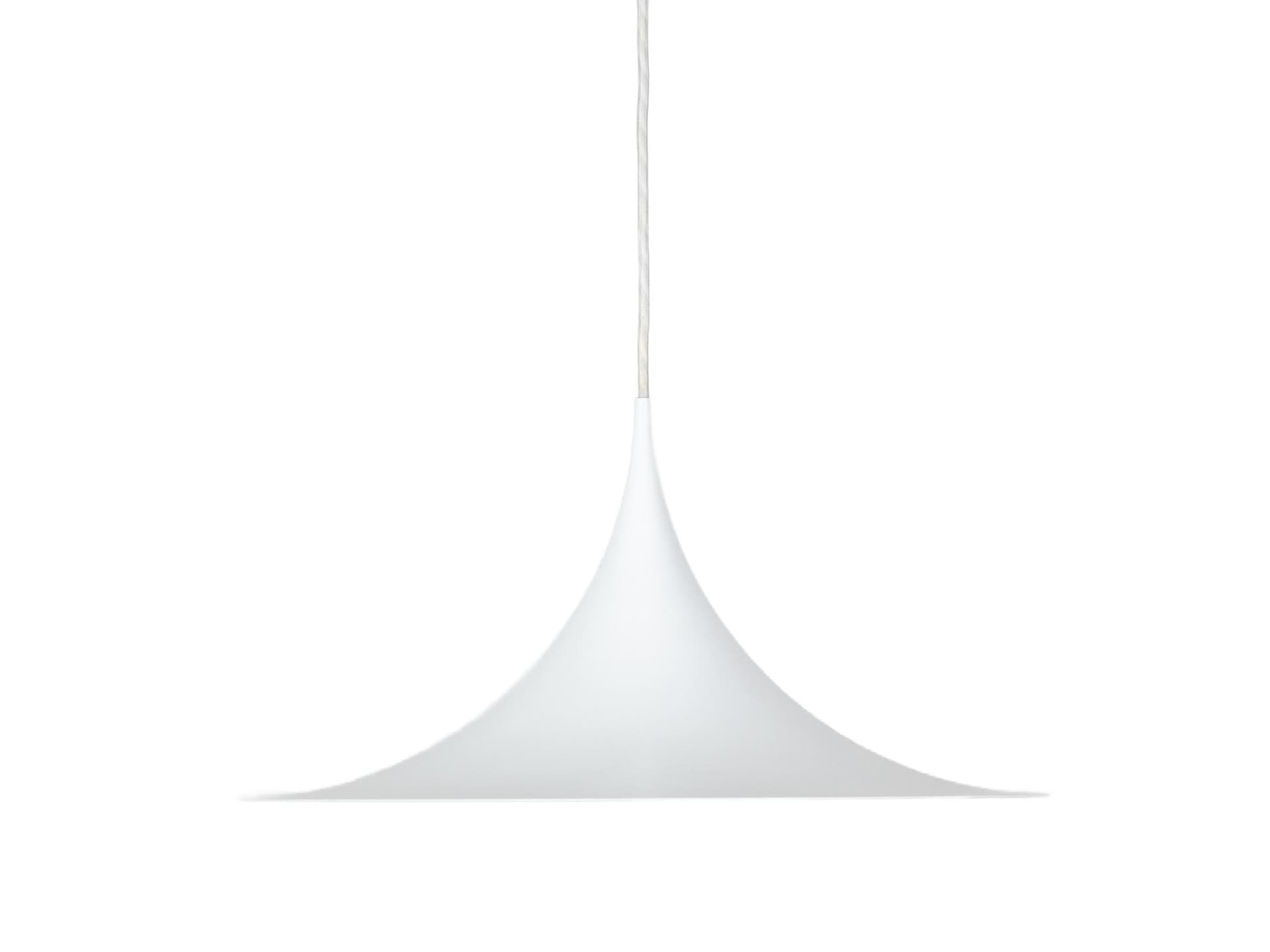 Pendant lamp Semi, white aluminium, Fog & Mørup, Denmark, 1960s.