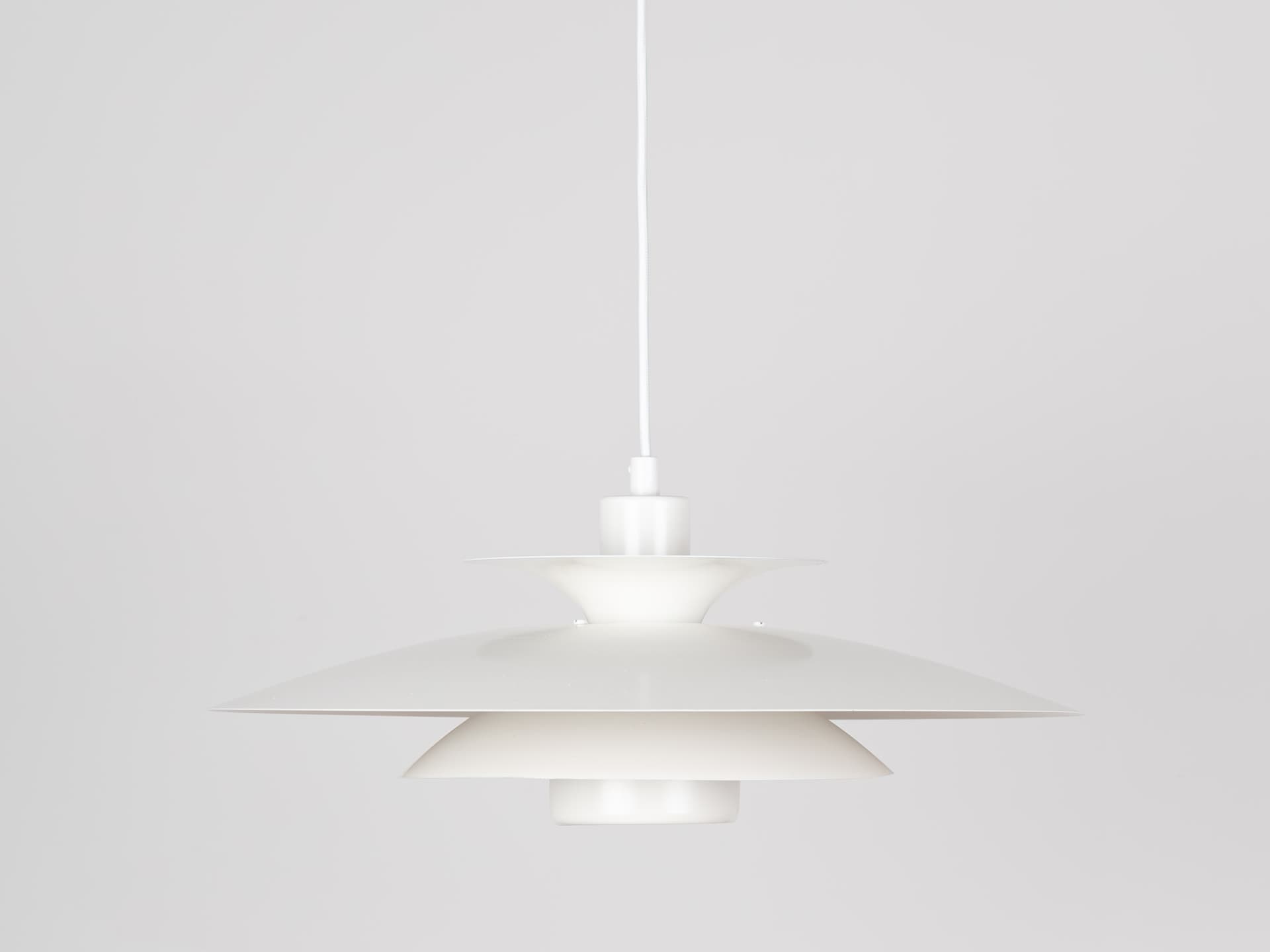 Pendant lamp Donau, white aluminium, by K. Wiborg, Jeka, Denmark, 1980s. - 391395