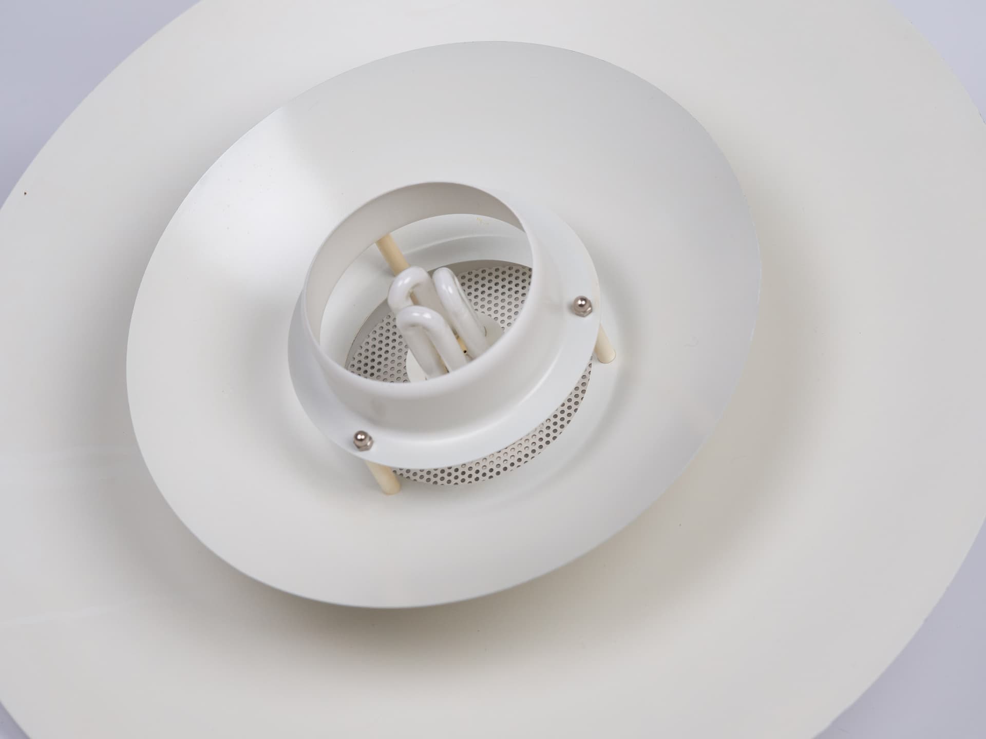 Pendant lamp Donau, white aluminium, by K. Wiborg, Jeka, Denmark, 1980s. - 391398