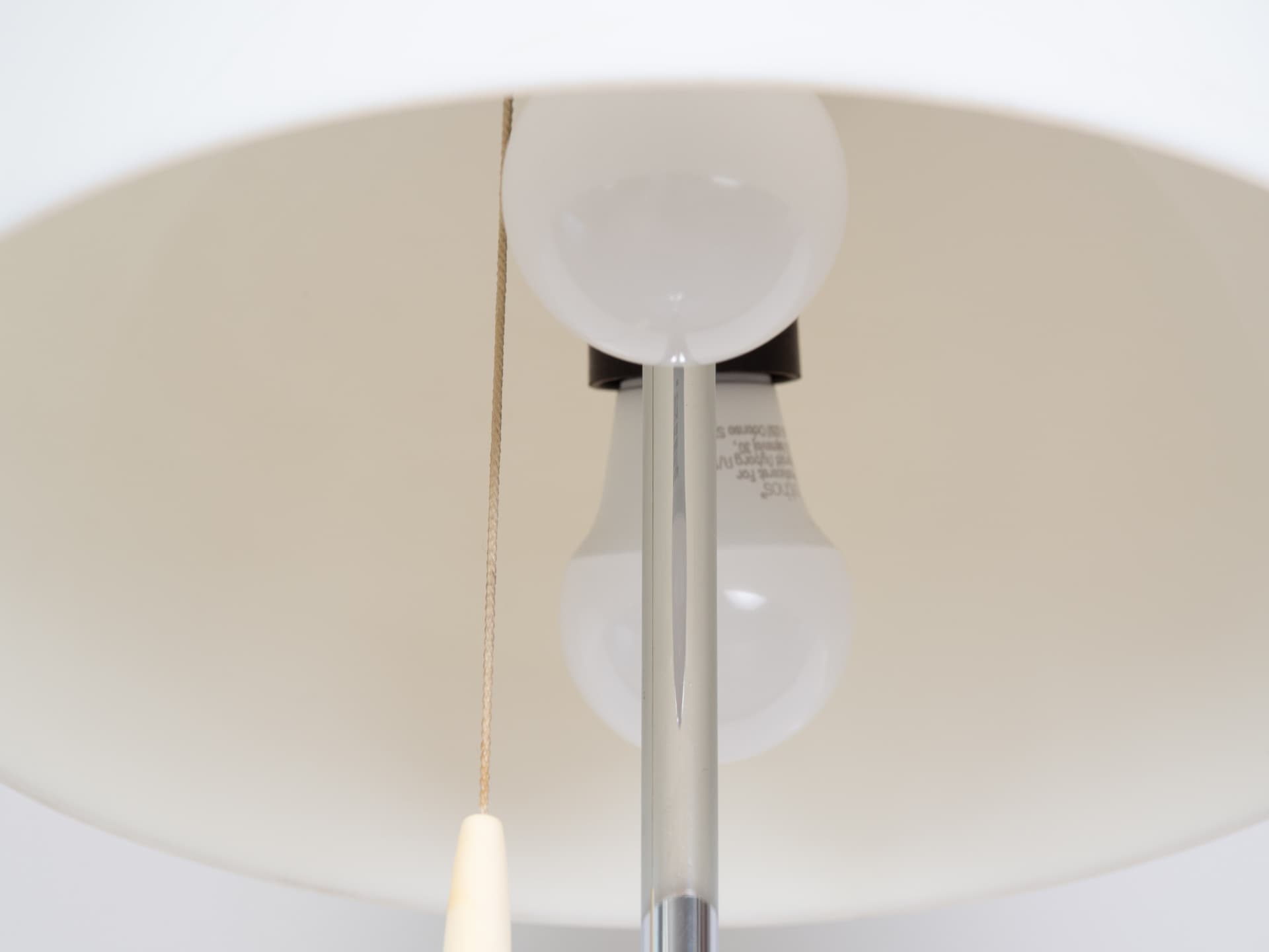 Table lamp Panthella, white, plastic, metal, by V. Panton, Louis Poulsen, Denmark, 1970s. - 391419