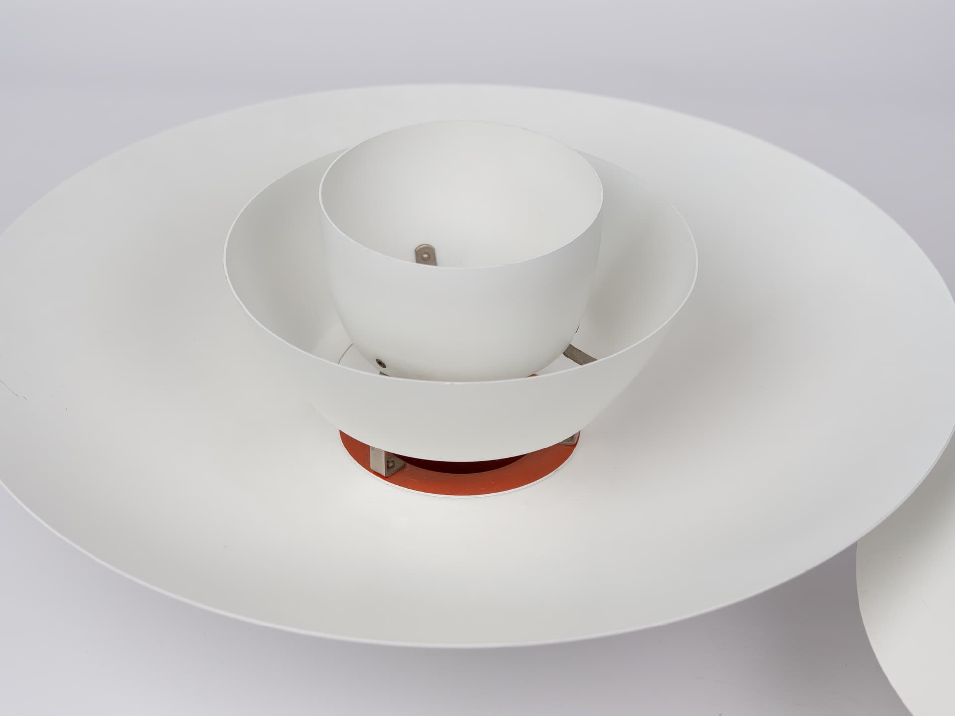 Pair of pendant lamps PH 4/3, white metal, by P. Henningsen, Louis Poulsen, Denmark, 1960s. - 391475