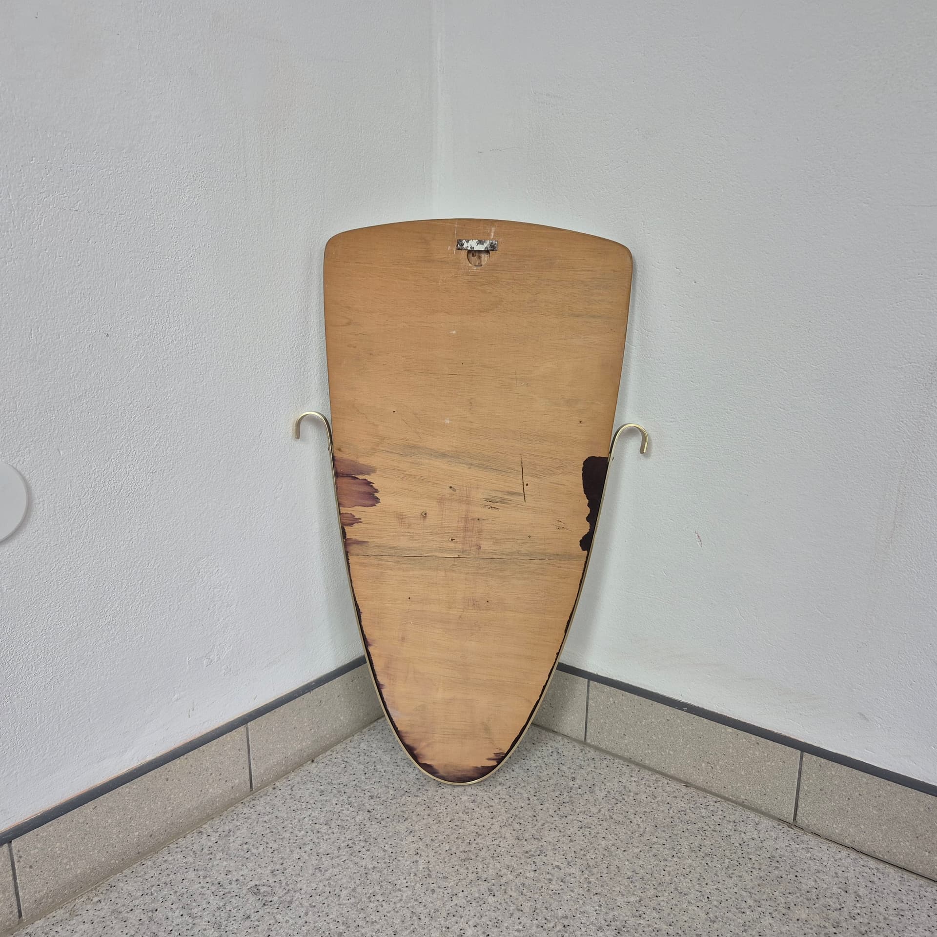 Wall Mirror Rockabilly, glass, gold metal, Germany, 1970s. - 391508