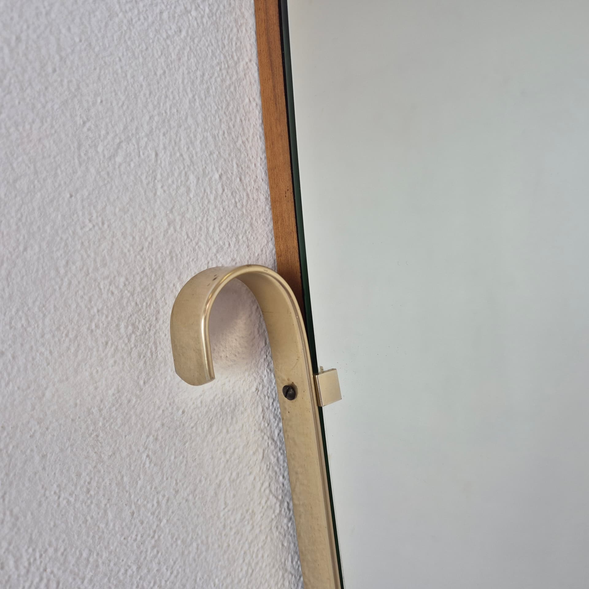 Wall Mirror Rockabilly, glass, gold metal, Germany, 1970s. - 391501