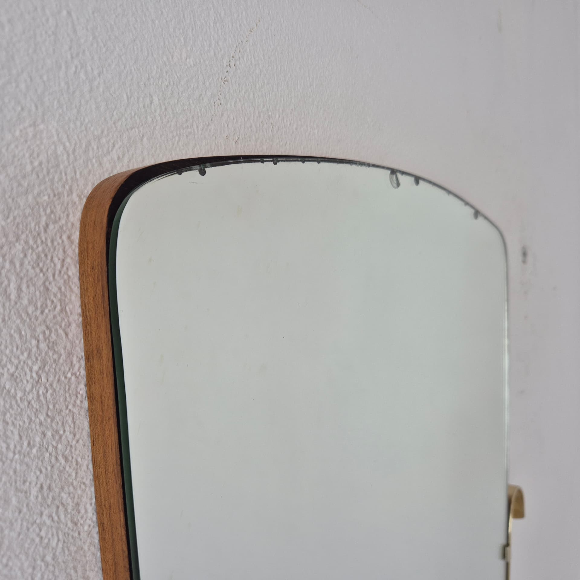 Wall Mirror Rockabilly, glass, gold metal, Germany, 1970s. - 391503