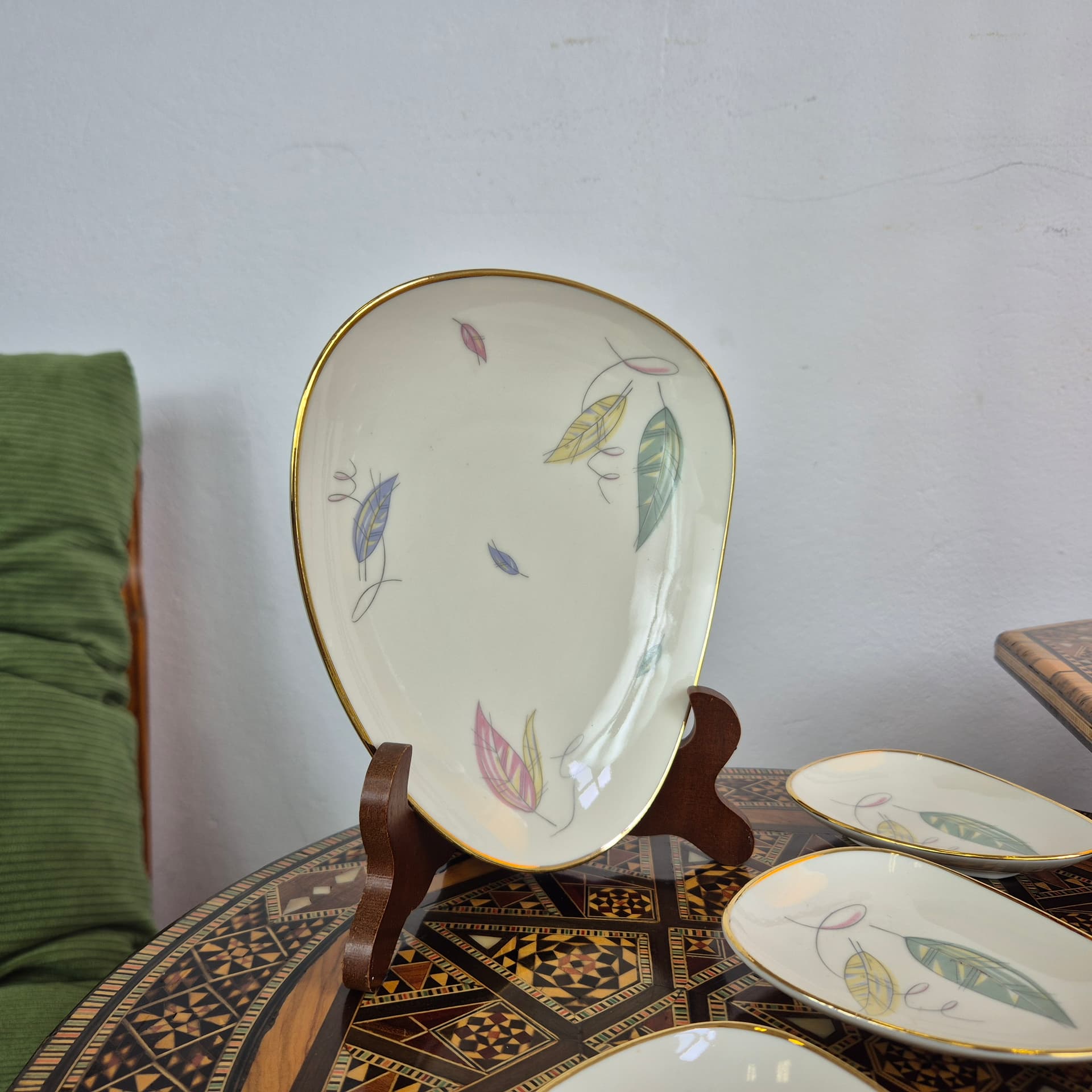 Jam Dish Set, white porcelain, gold trim, Seltmann Weiden, Germany, 1970s. - 391524