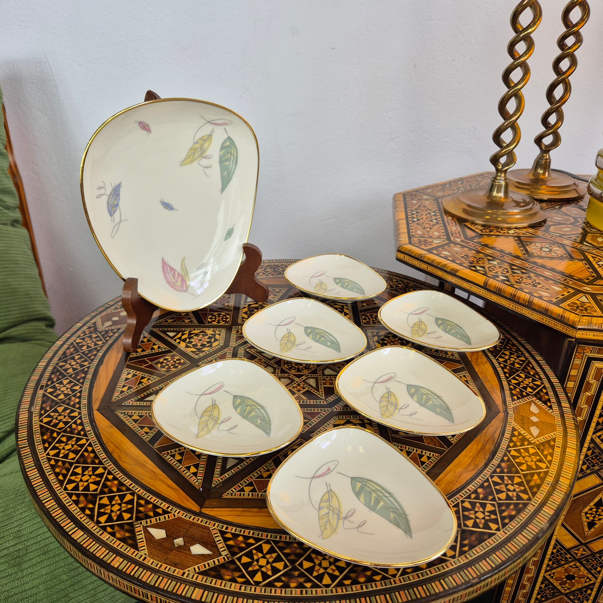 Jam Dish Set, white porcelain, gold trim, Seltmann Weiden, Germany, 1970s. - 391530