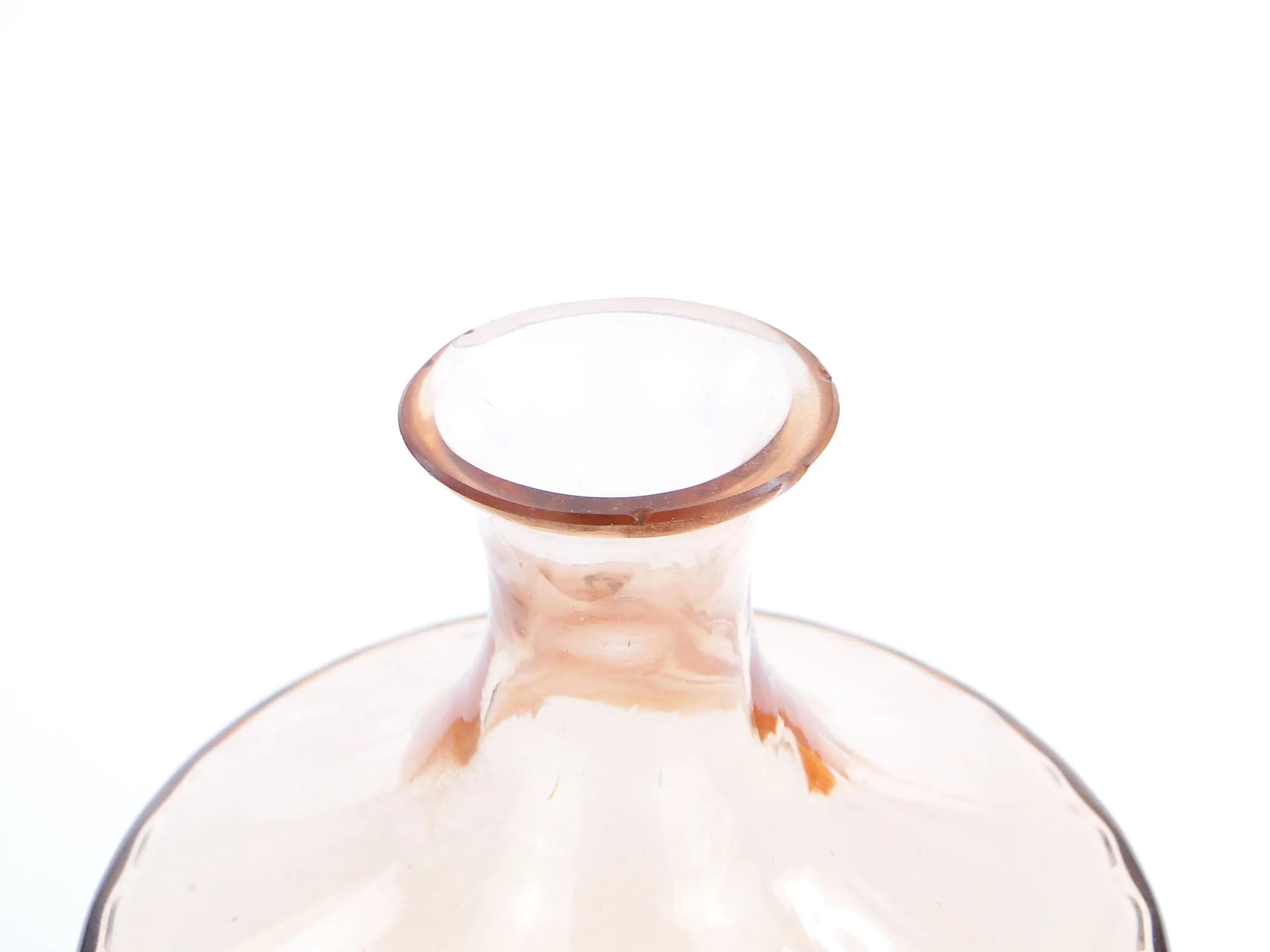 Decanter Art Deco, pink black glass, Huta Szkła Zawiercie, Poland, 1930s. - 391640