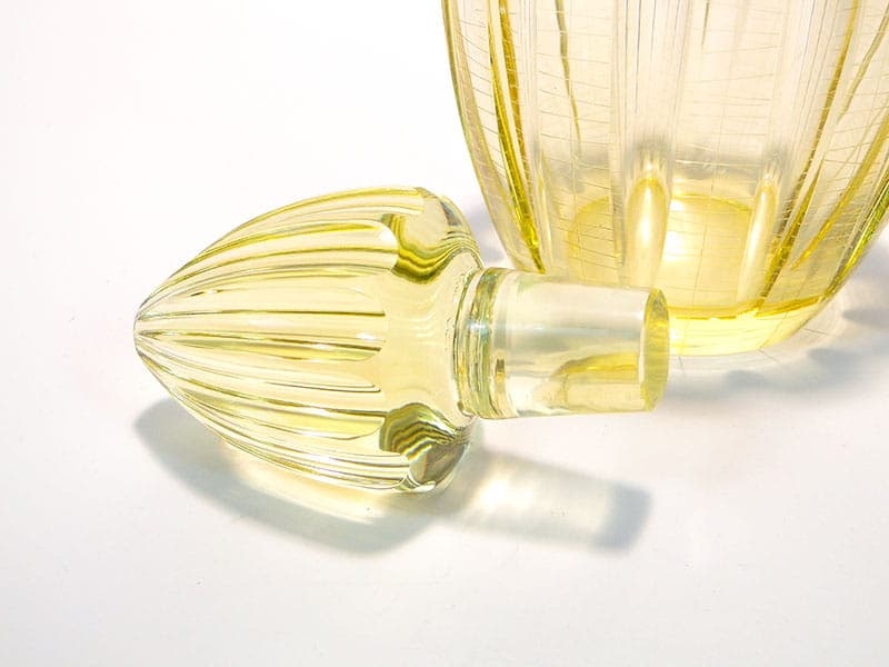 Decanter Beryl, yellow crystal, by I. Pastrankowa, Moser, 1950s - 391688