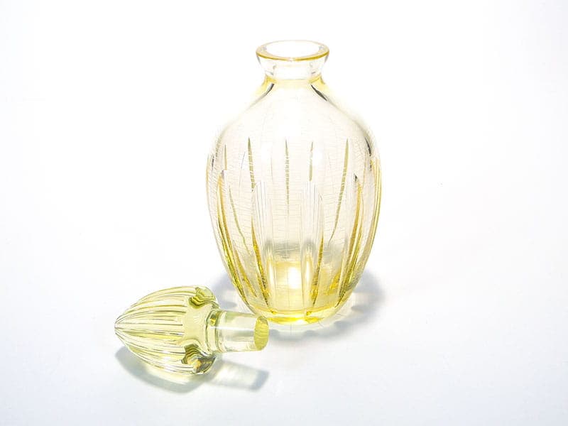 Decanter Beryl, yellow crystal, by I. Pastrankowa, Moser, 1950s - 391687