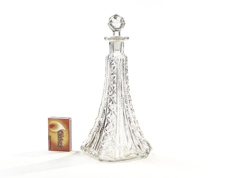 Decanter Art Deco, clear glass, Poland, 1930s - 391696