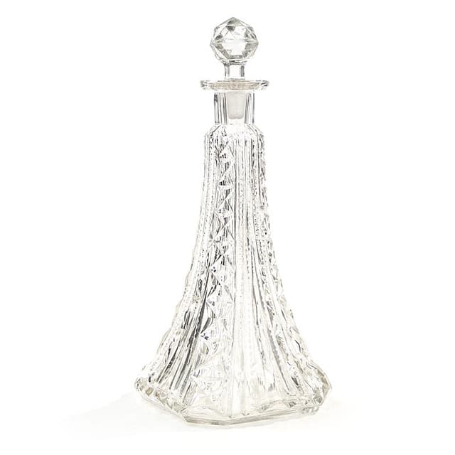 Decanter Art Deco, clear glass, Poland, 1930s - DIMENSION